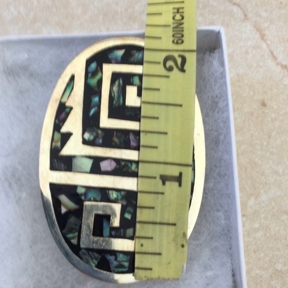 Vintage geometrical silver 925 Mexico brooch pendant - Picture 3 of 5